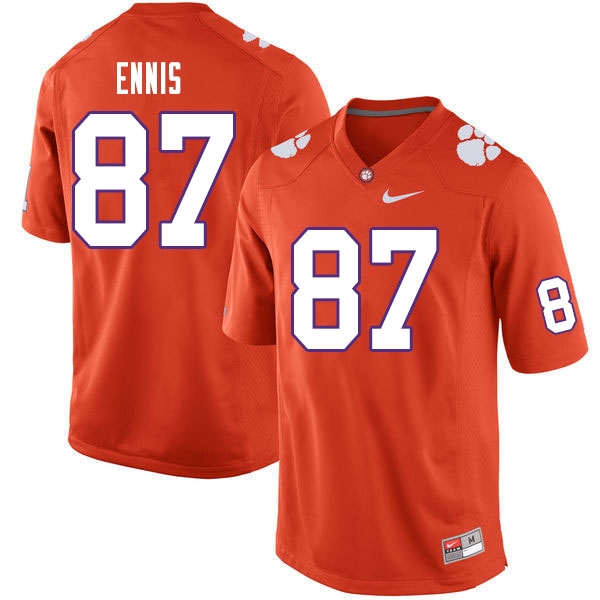 Men #87 Sage Ennis Clemson Tigers College Football Jerseys Sale-Orange